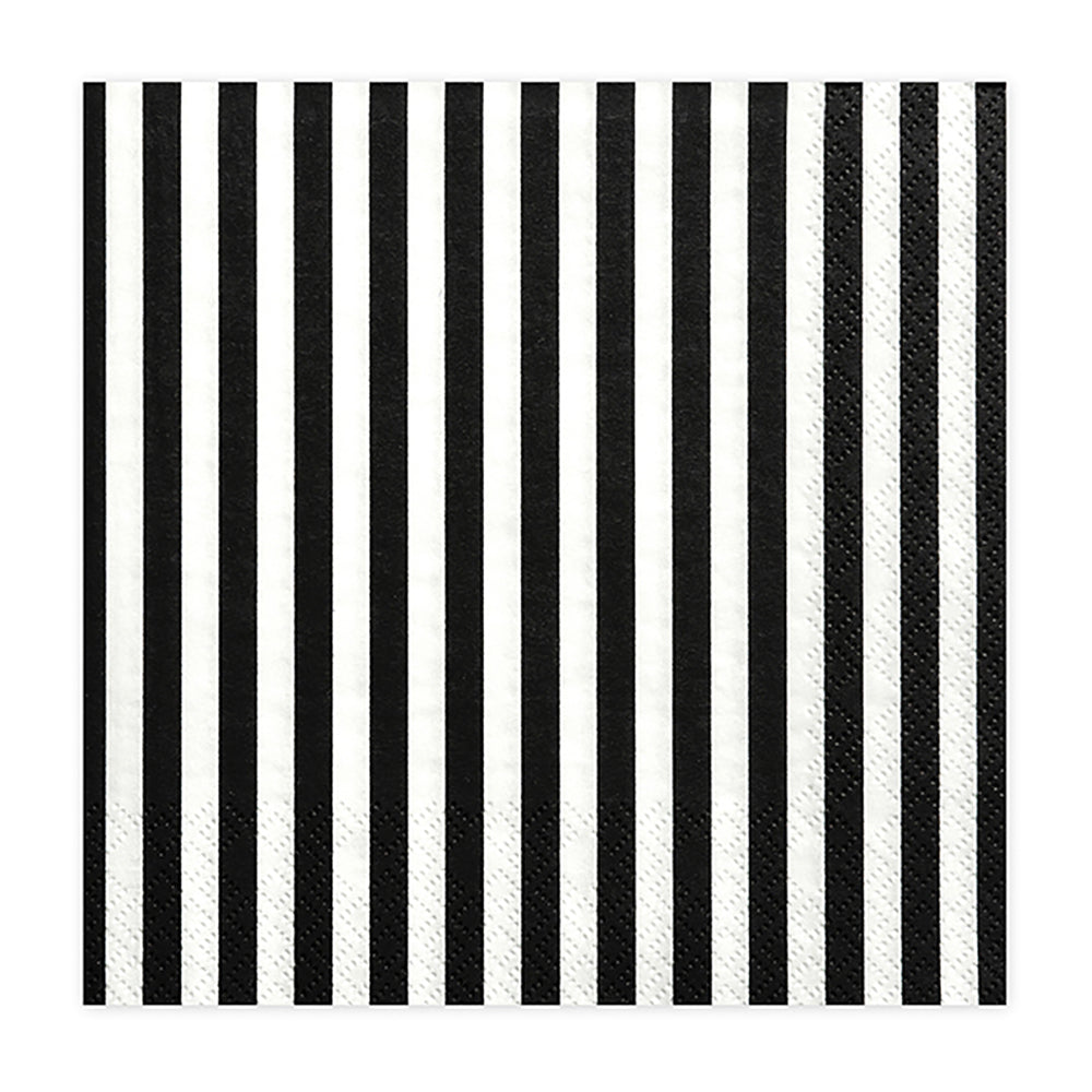 Black and White Striped Napkins x 20