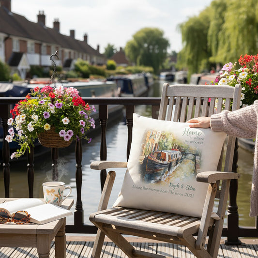 Personalised Cushion - Home Is Where We Moor It