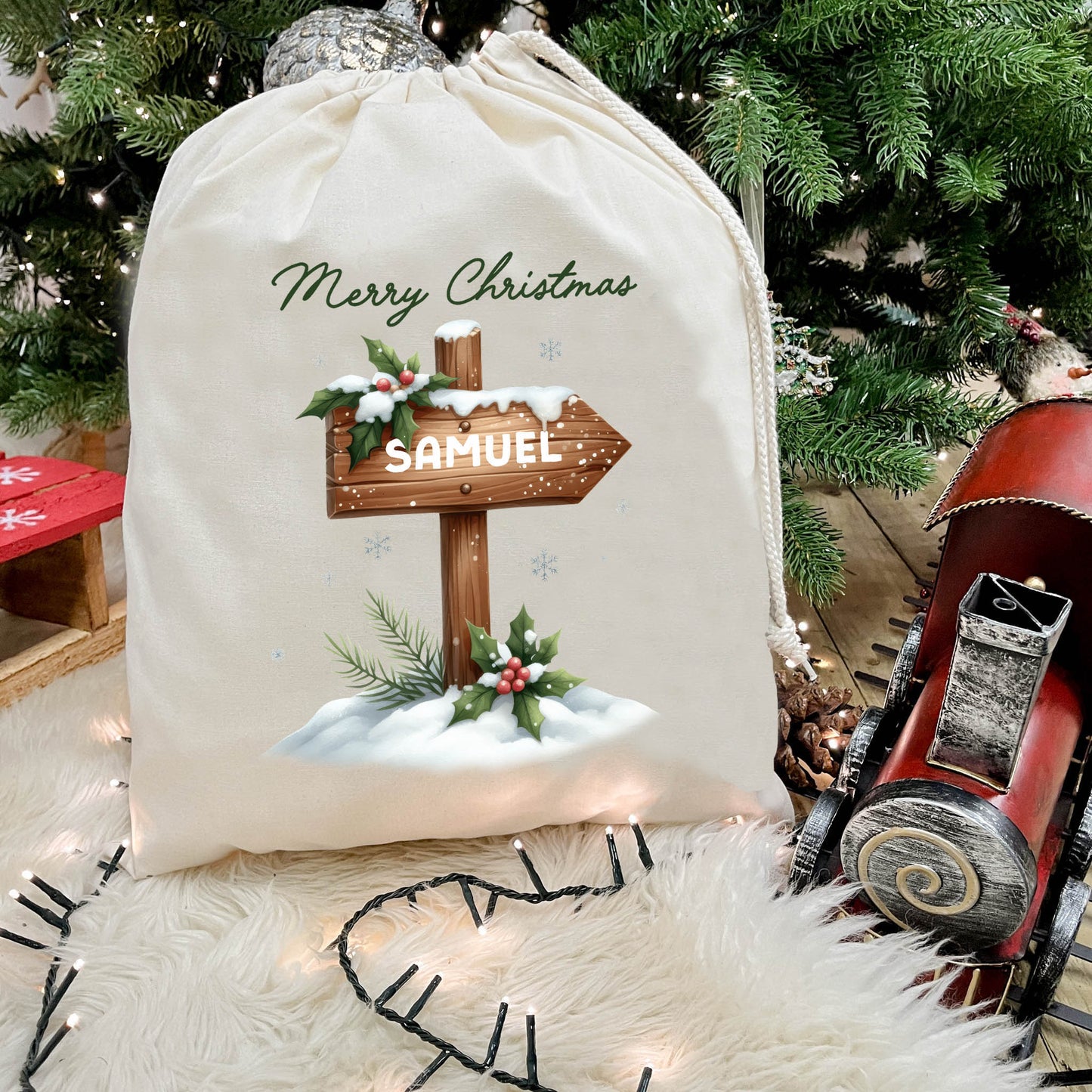 Personalised Sign Christmas Delivery Sack