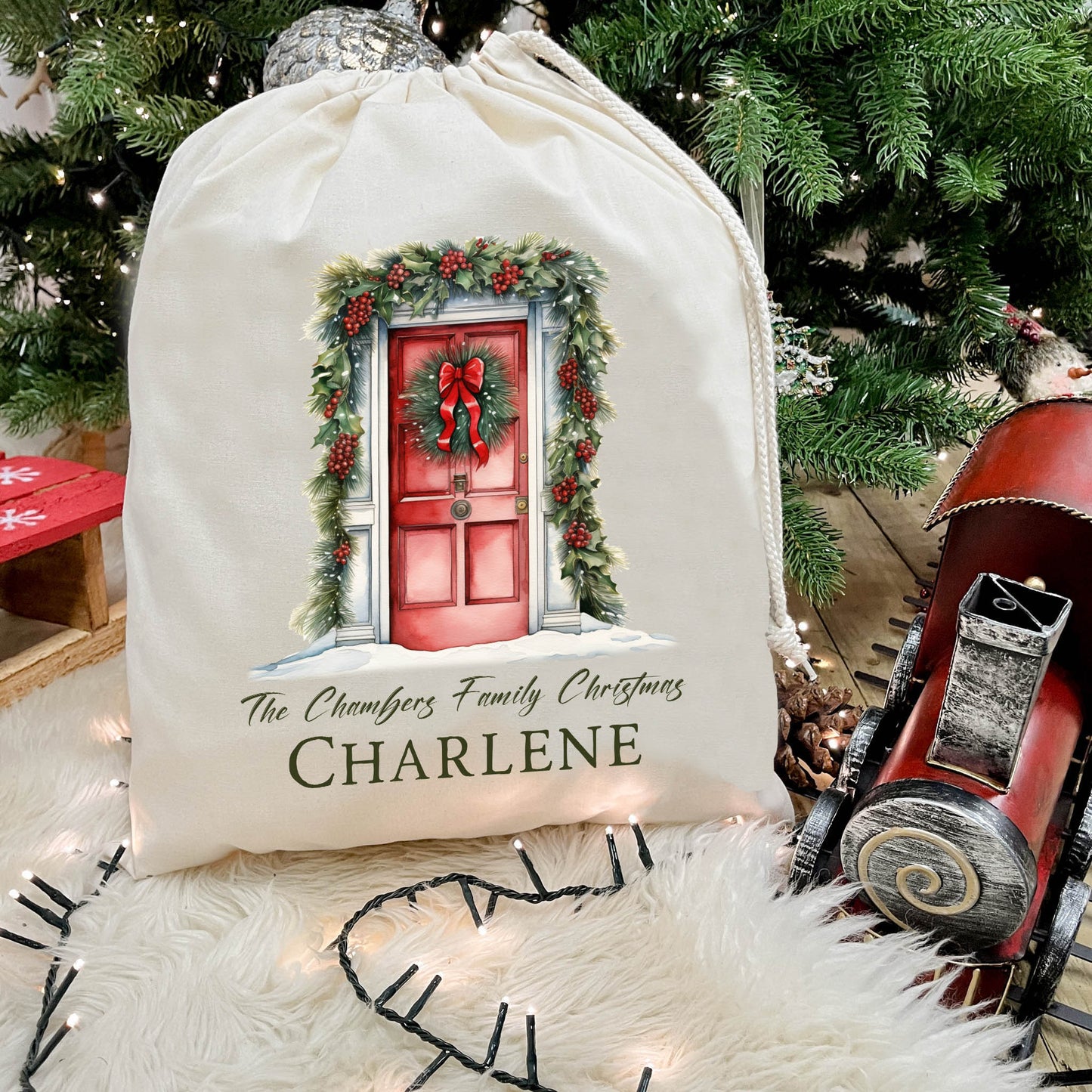 Christmas Door Gift Sack with Name