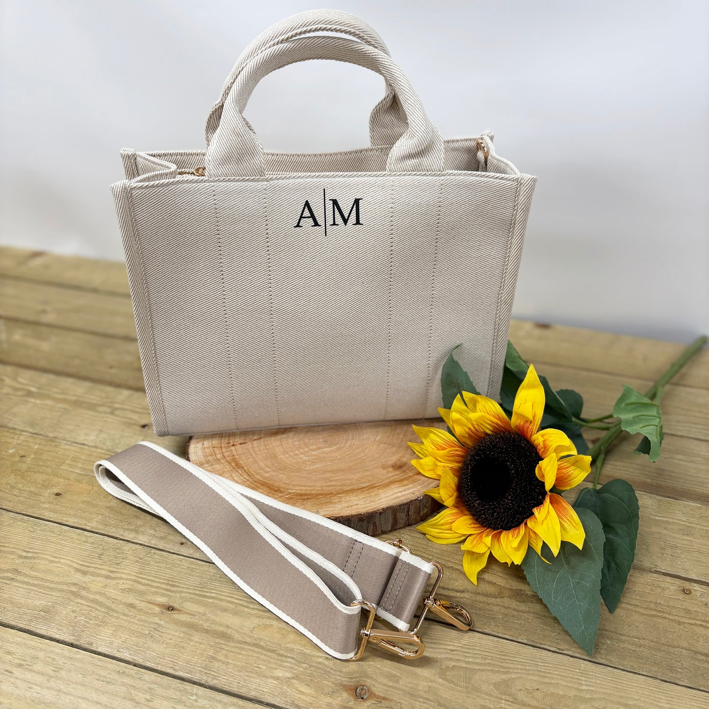 Personalised Shoulder Tote Bag - Initials