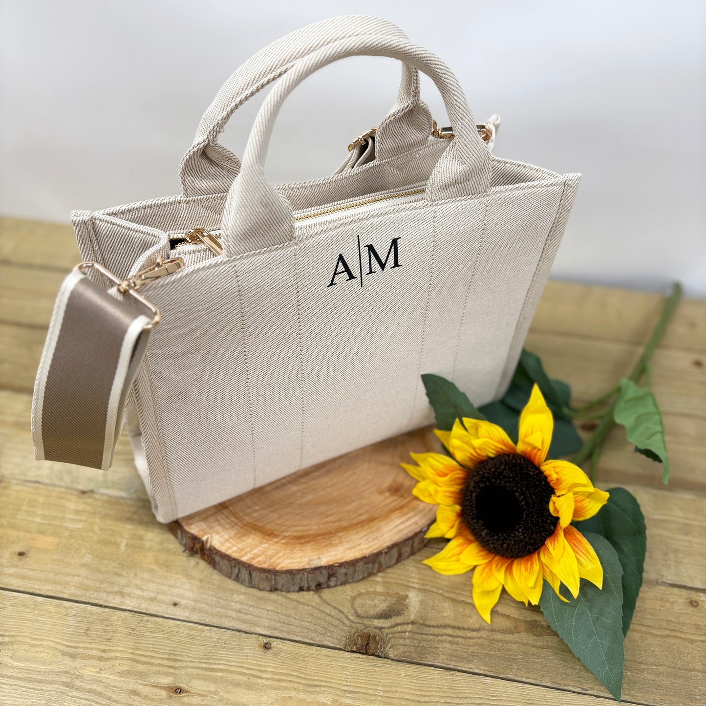 Personalised Shoulder Tote Bag - Initials