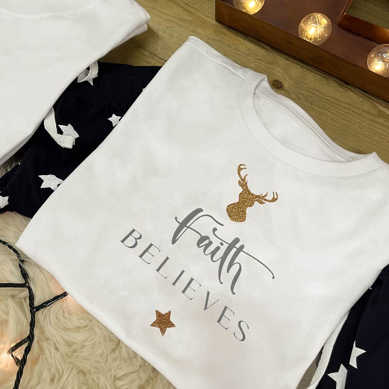 Personalised Family Christmas Pyjamas - I Believe