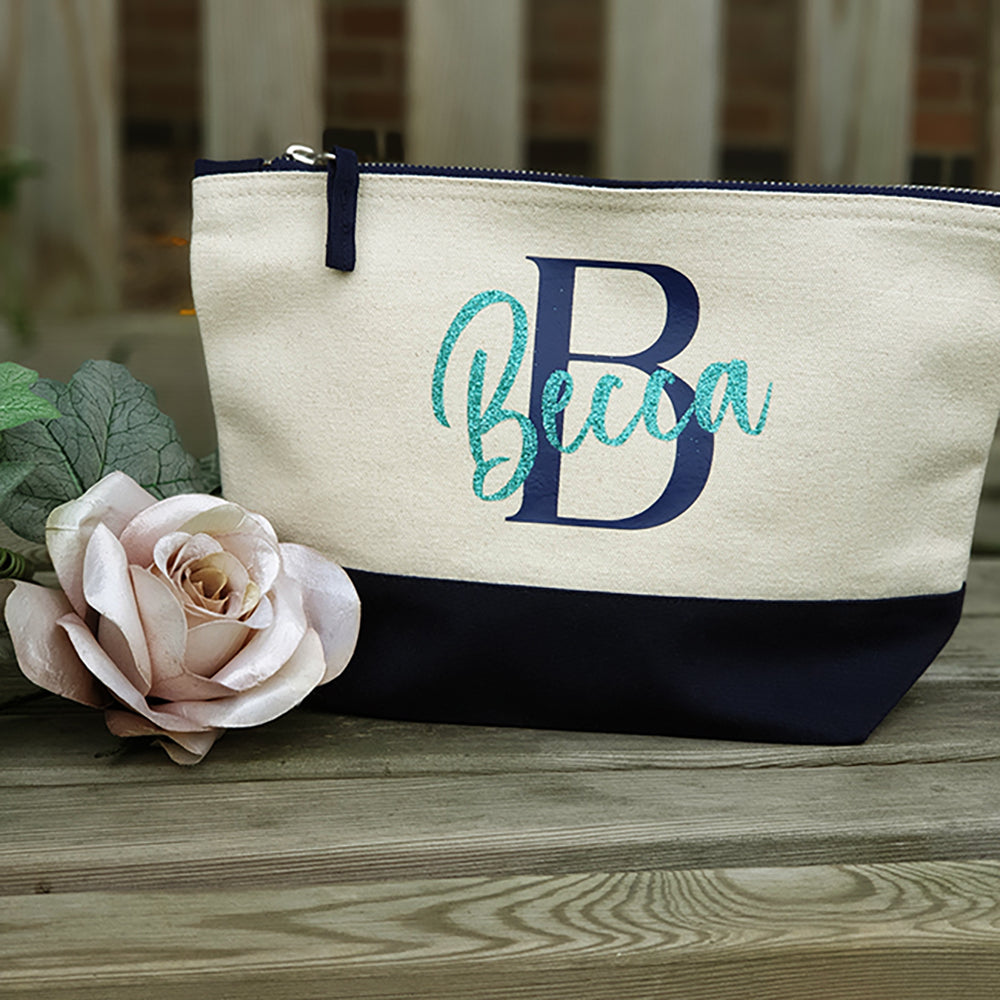 Personalised Glitter Make Up Bag - Monogram