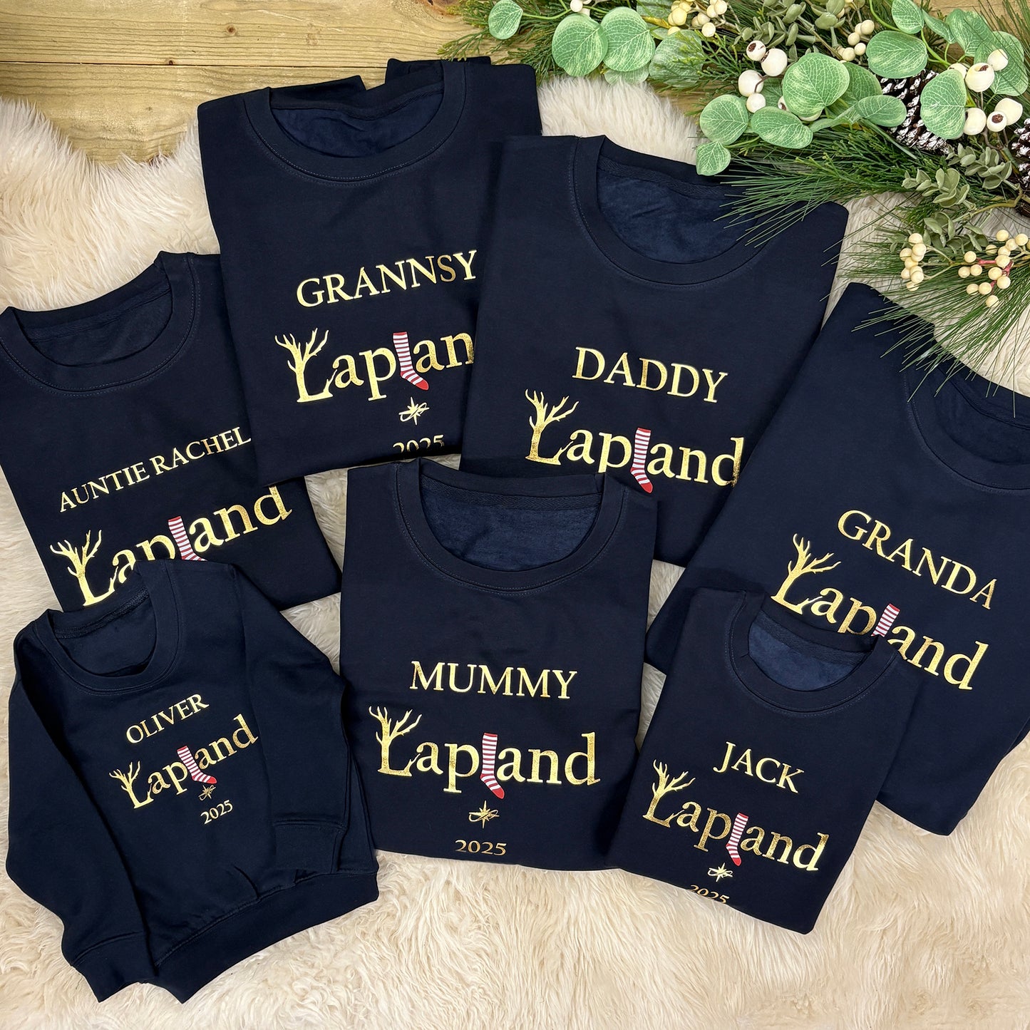 Personalised Family Christmas Jumper - Lapland Stocking