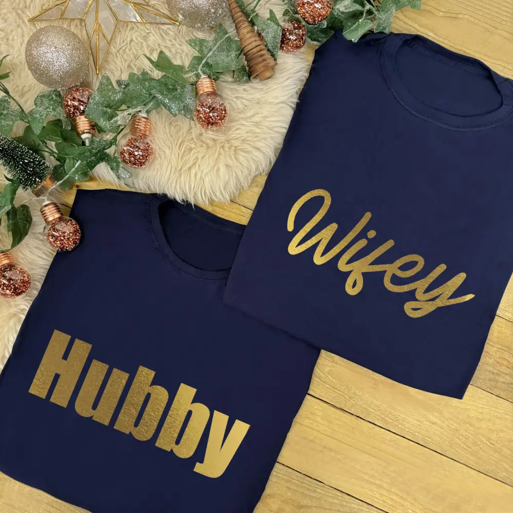 Couples T-Shirt Set - Hubby and Wifey