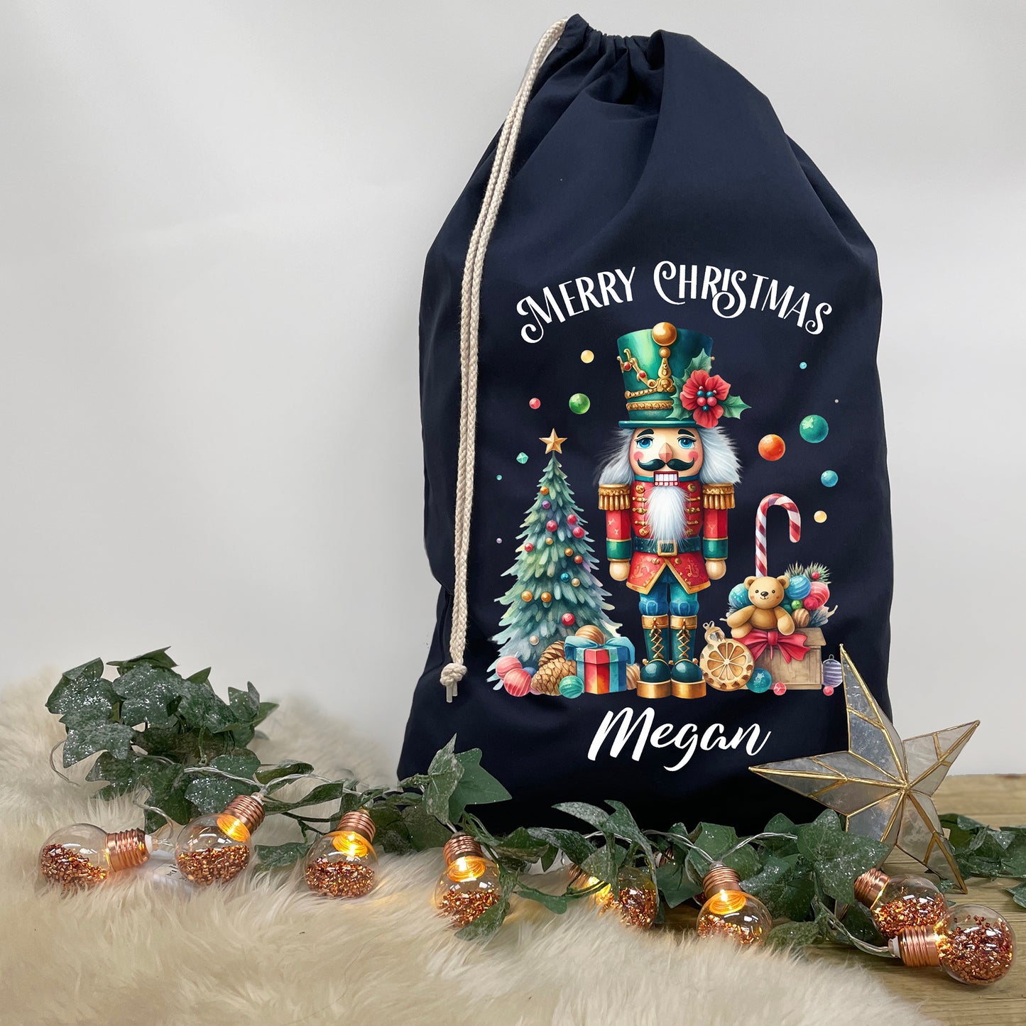 Christmas Nutcracker Gift Sack with Name