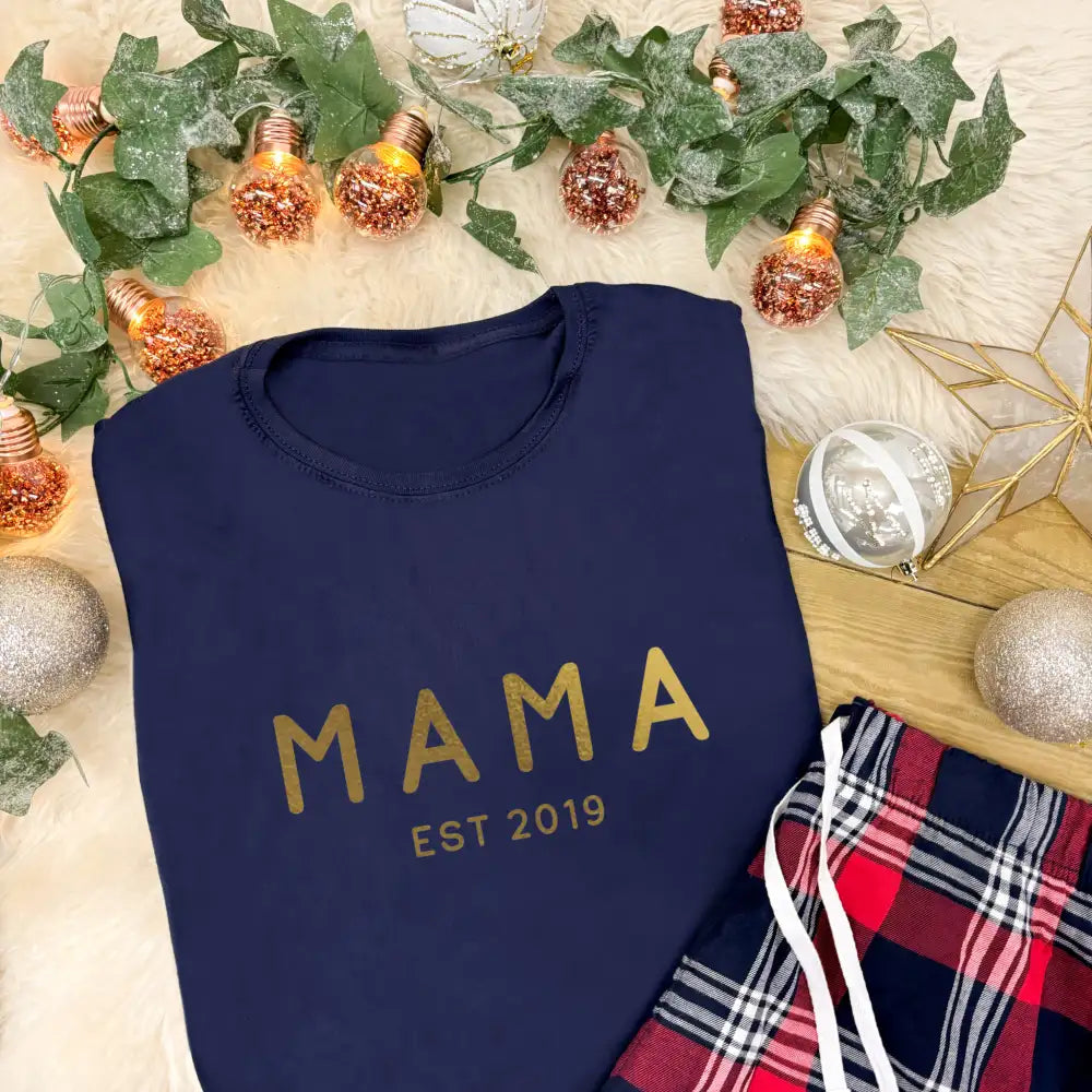 Ladies Personalised Tartan Pyjamas - Mama EST