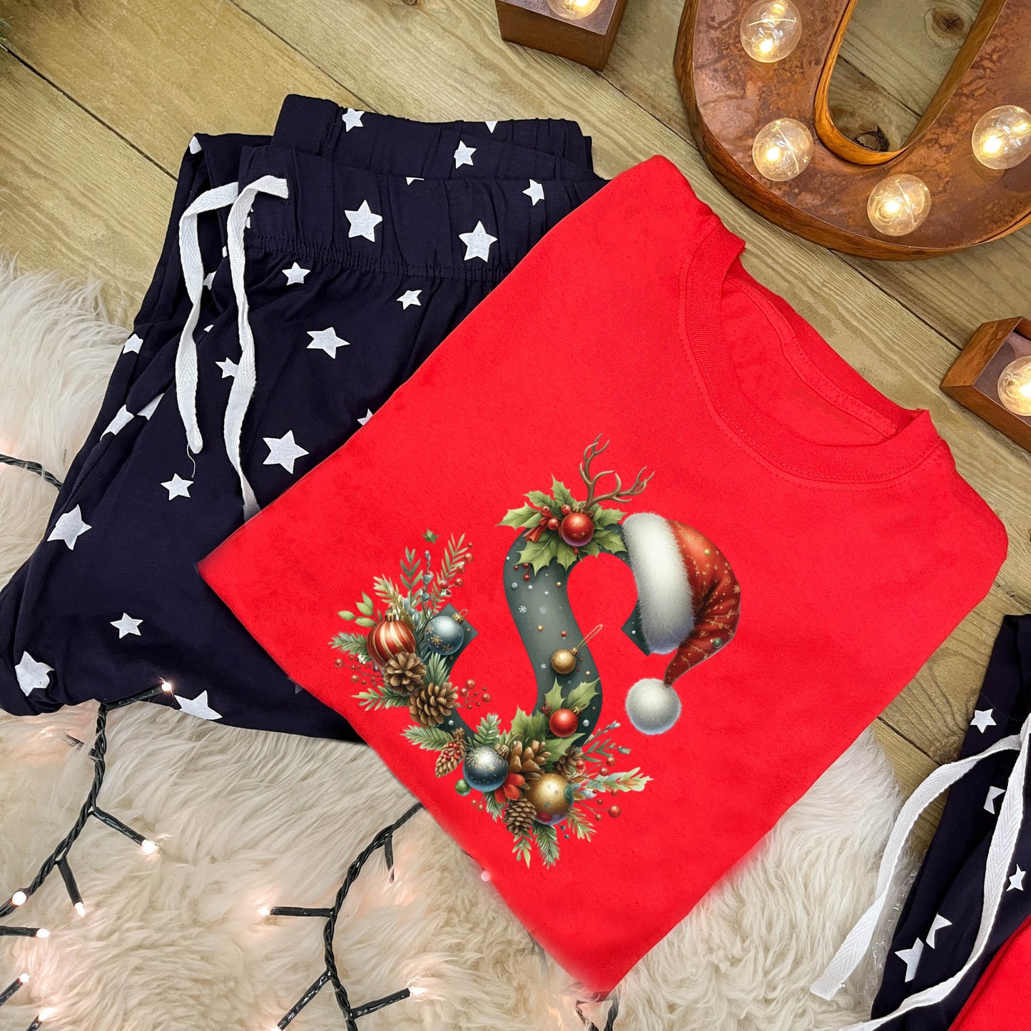 Personalised Family Christmas Pyjamas - Bauble Alphabet