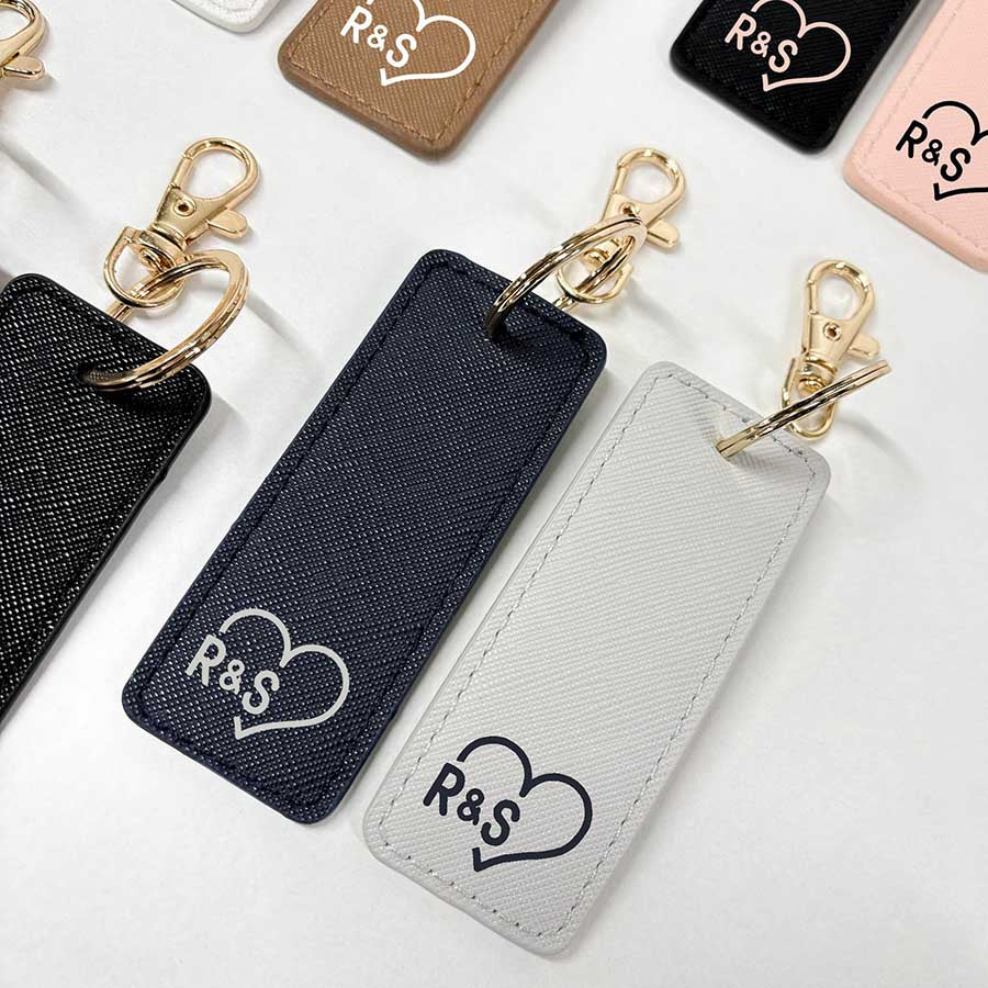 Personalised Keyring Set - Heart Initials 2pc Set