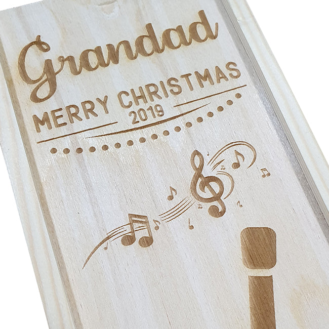 Personalised Wooden Bottle Box - Music