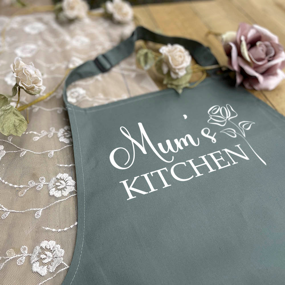 Personalised Mum Apron - Mum's Kitchen With Rose