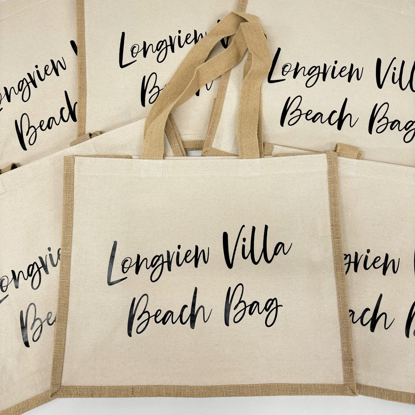 Personalised Jute Shopping Bag - Bold Script