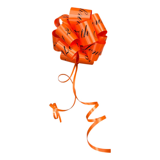 Orange Personalised Handmade Wedding Car Door Bow