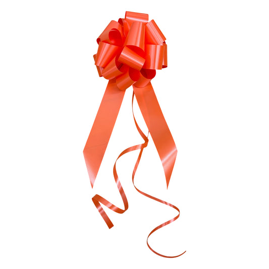 Orange Plain Handmade Wedding Car Bonnet Bow