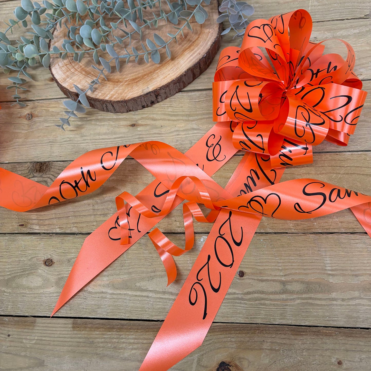 Orange Personalised Wedding Car Kit