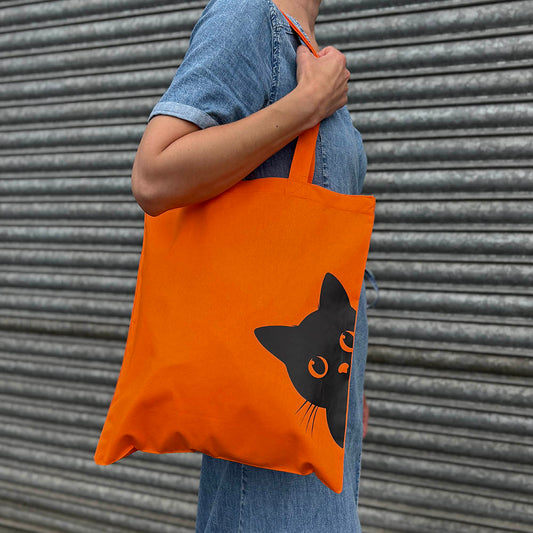 Peeking Cat Tote Bag