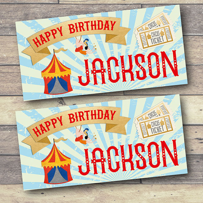 Circus Birthday Personalised Banners x 2