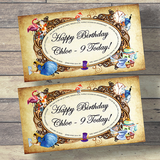 Alice in Wonderland Personalised Party Banners x 2