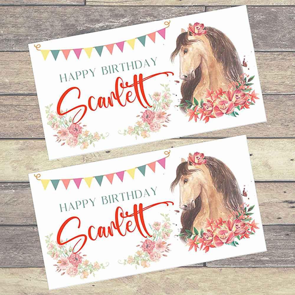 Horse Personalised Party Banners x 2