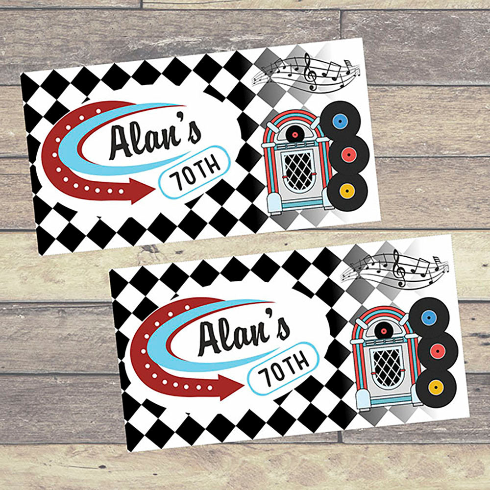 1950s Diner Personalised Party Banners x 2