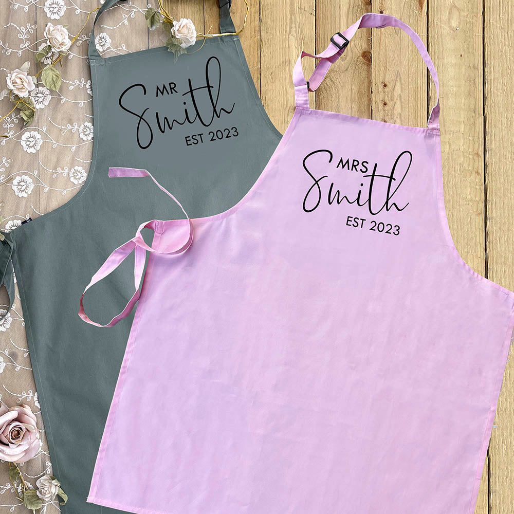 Personalised Couples Apron Set - Mr & Mrs