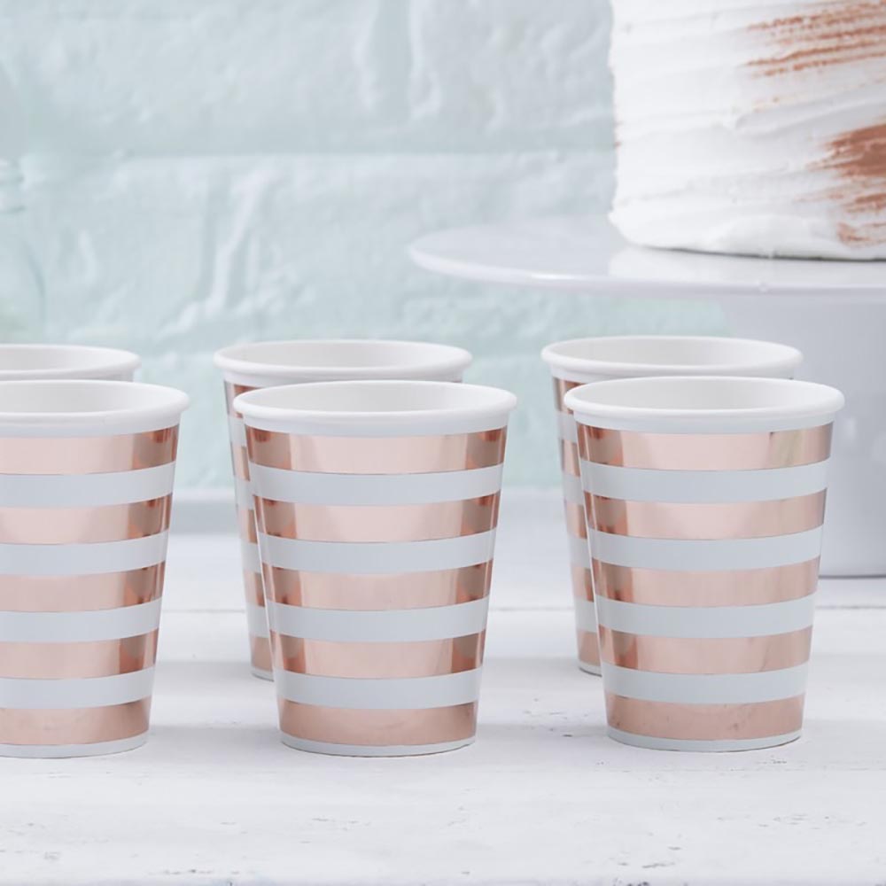 Mint & Rose Gold Paper Cups