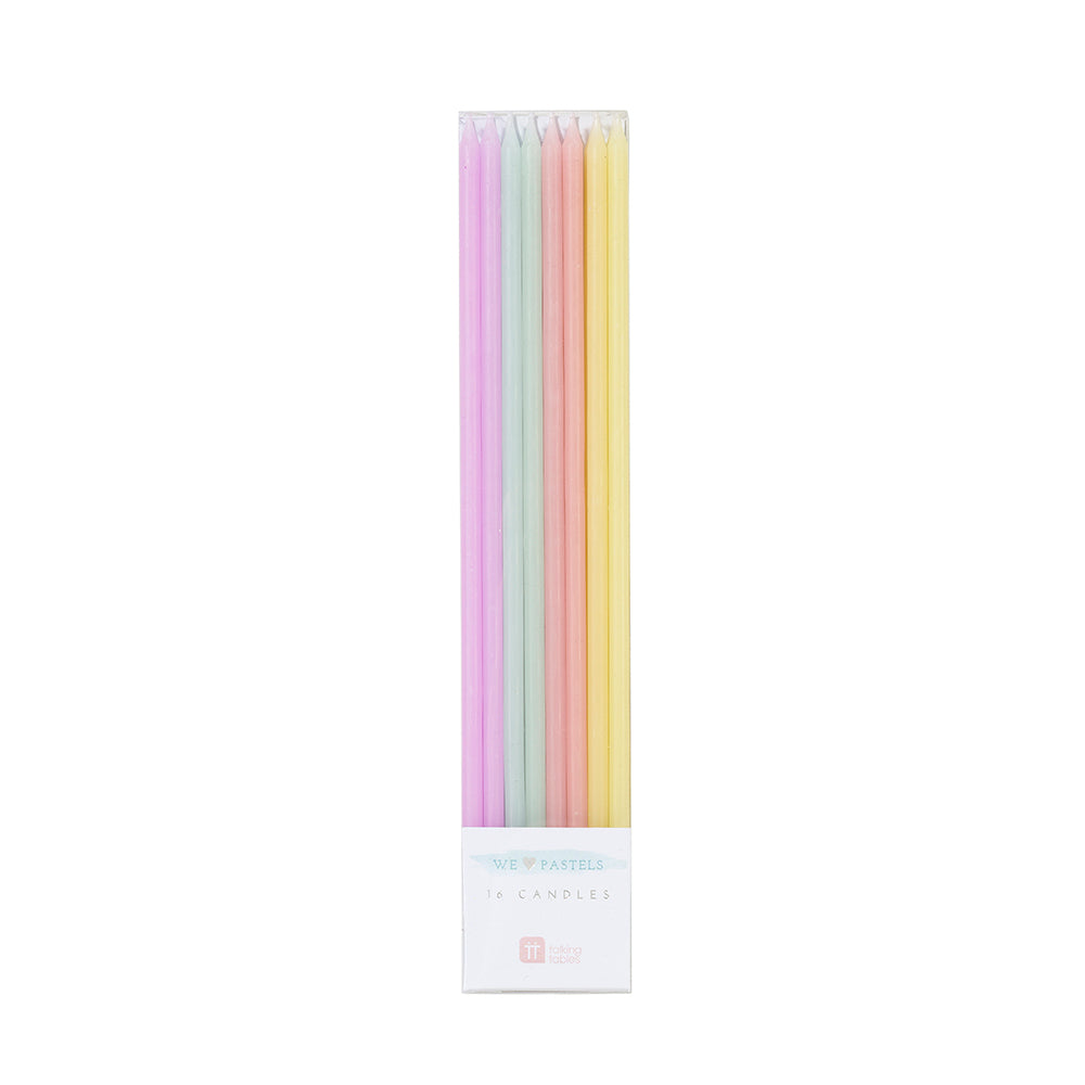 Tall Pastel Candles x 16