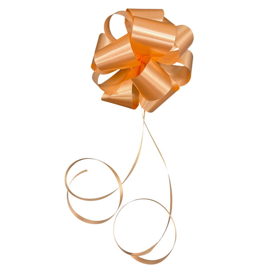 Peach Plain Handmade Wedding Car Door Bow