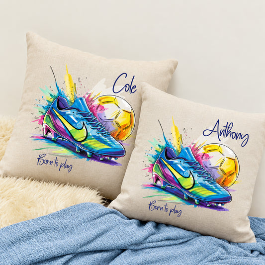 Personalised Cushion - Born To Play Football