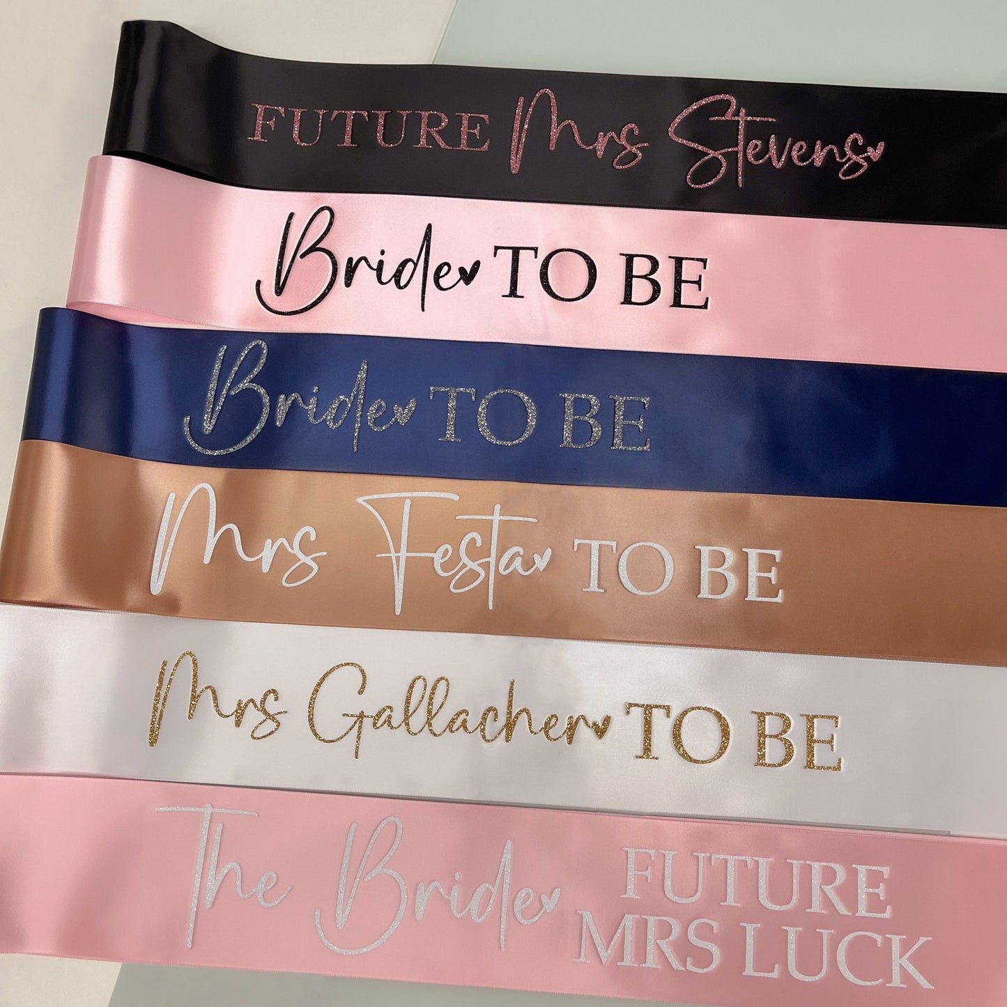 Personalised Glitter Sash - Wife To Be