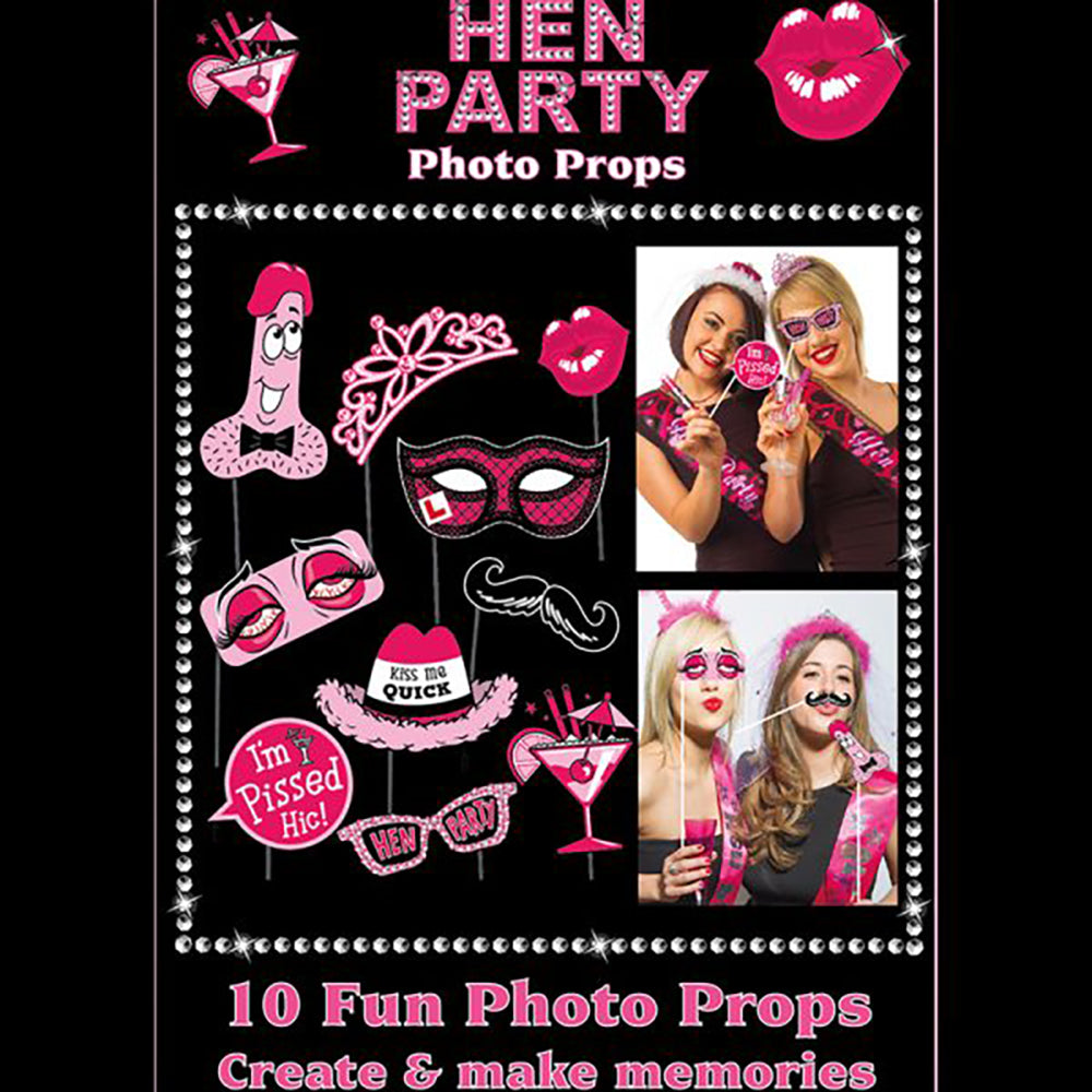 Black & Pink Hen Party Photo Booth Props