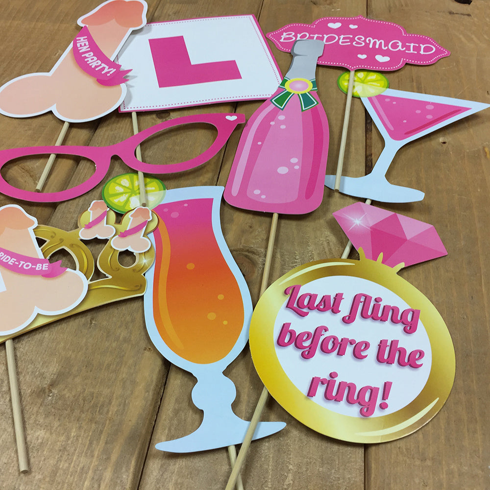 Pink Hen Party Photo Booth Props