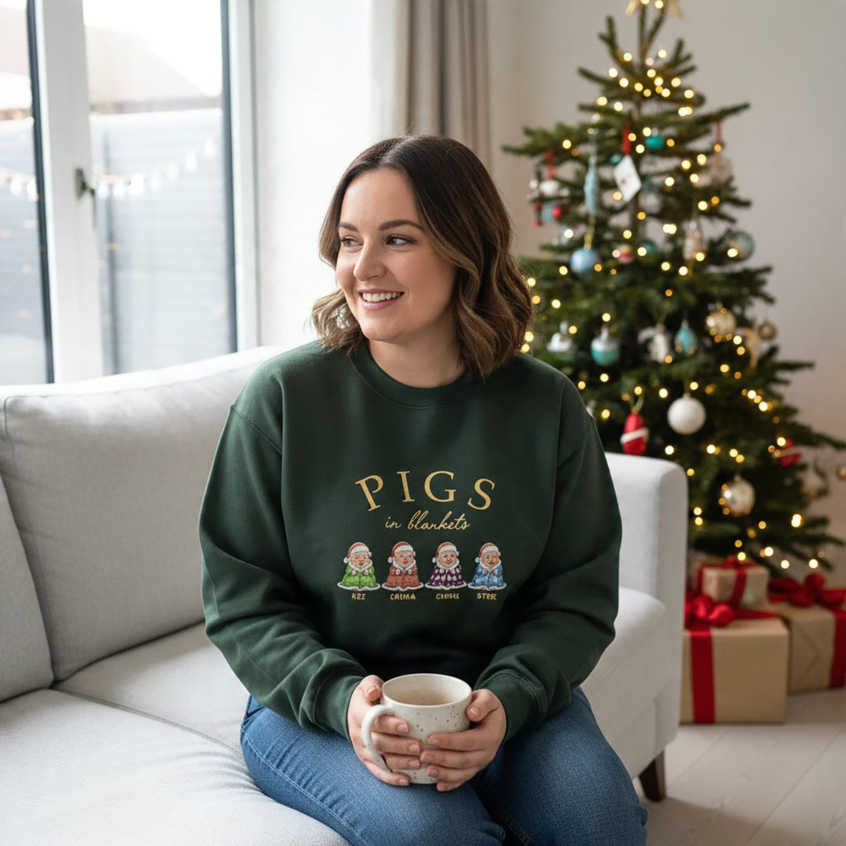 Personalised Pigs in Blankets Christmas Jumper