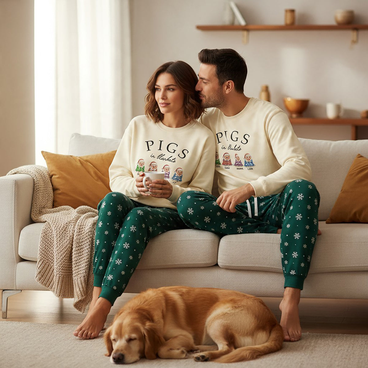 Personalised Pigs in Blankets Christmas Loungewear