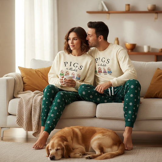 Personalised Pigs in Blankets Christmas Loungewear