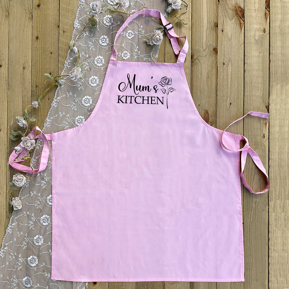 Personalised Mum Apron - Mum's Kitchen With Rose