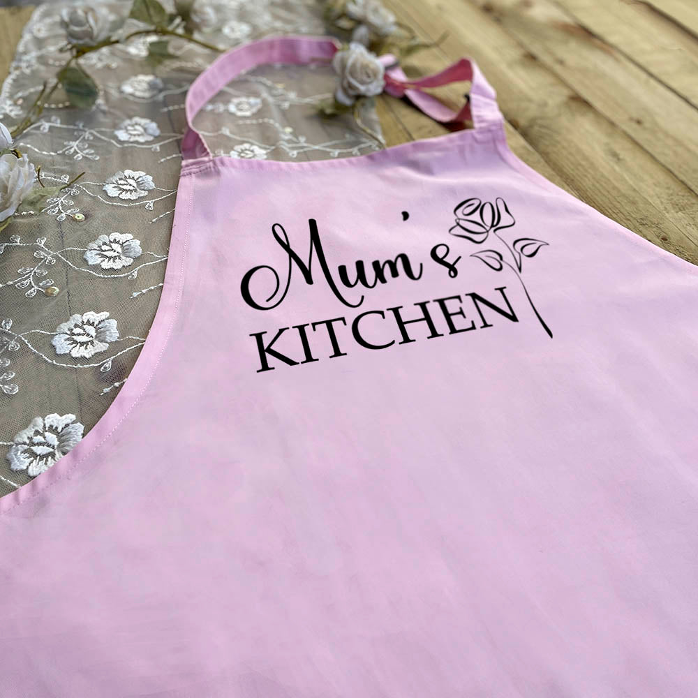 Personalised Mum Apron - Mum's Kitchen With Rose