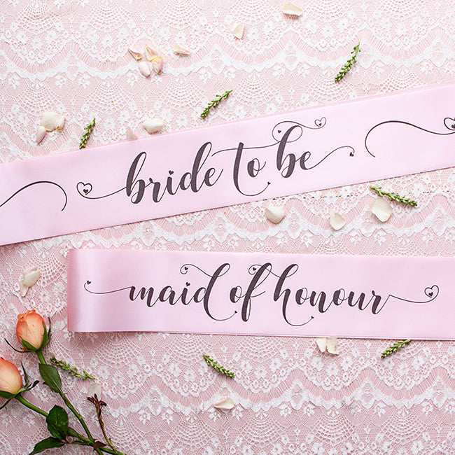 Pastel Bride Tribe Sashes - Pink