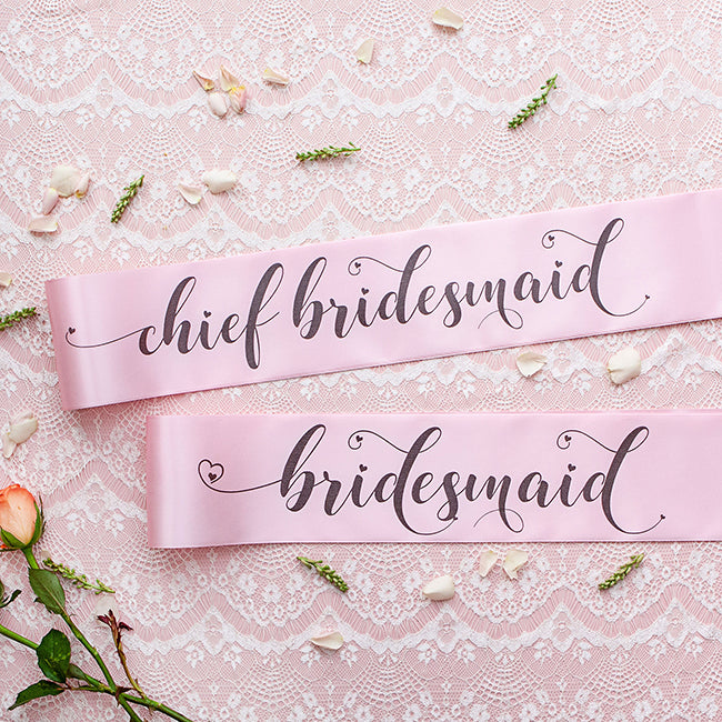 Pastel Bride Tribe Sashes - Pink