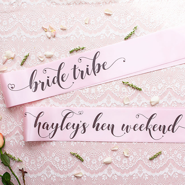 Pastel Bride Tribe Sashes - Pink