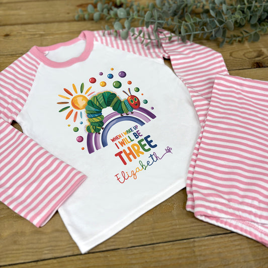 Children's Personalised Pyjamas - Hungry Caterpillar Age