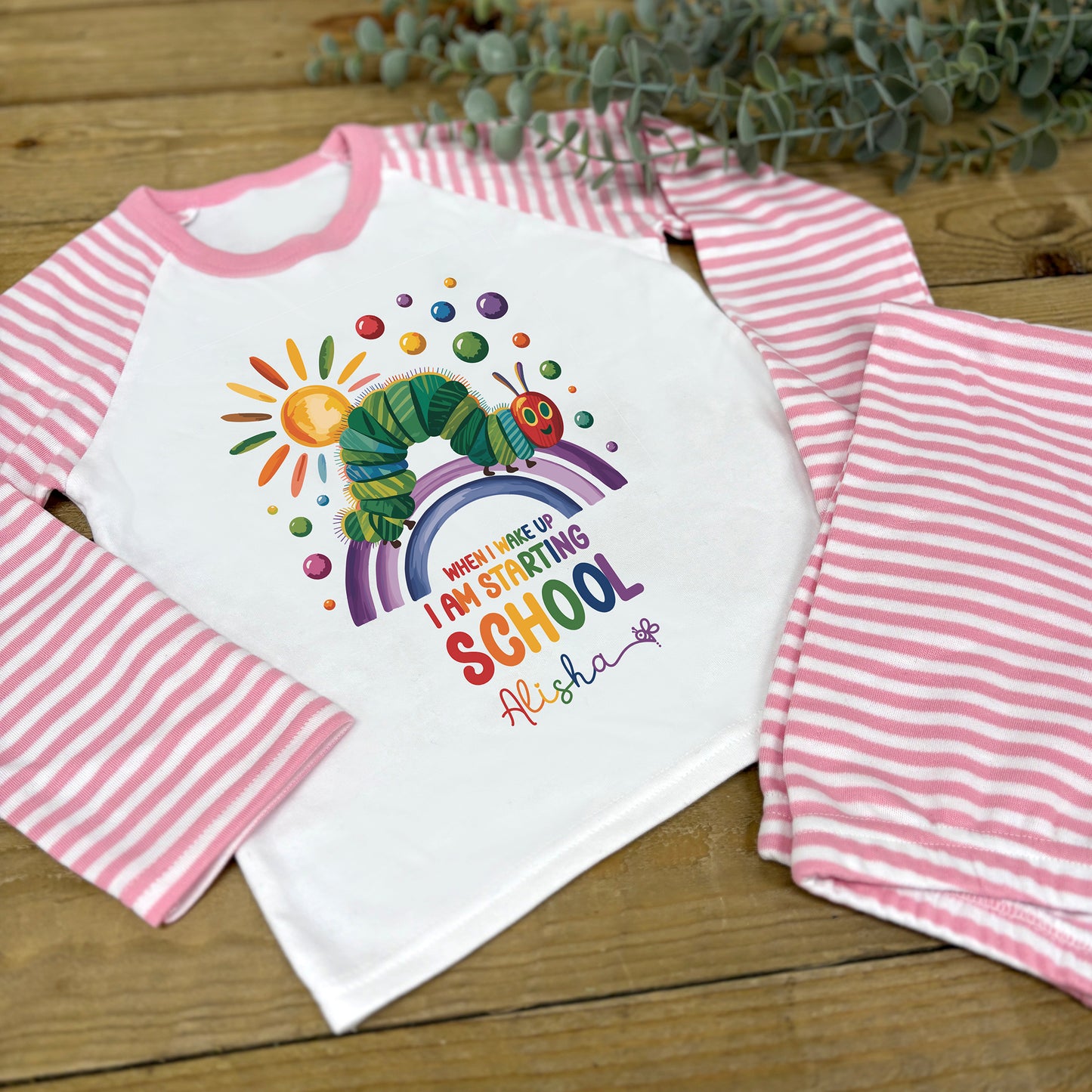 Children's Personalised Pyjamas - Hungry Caterpillar School