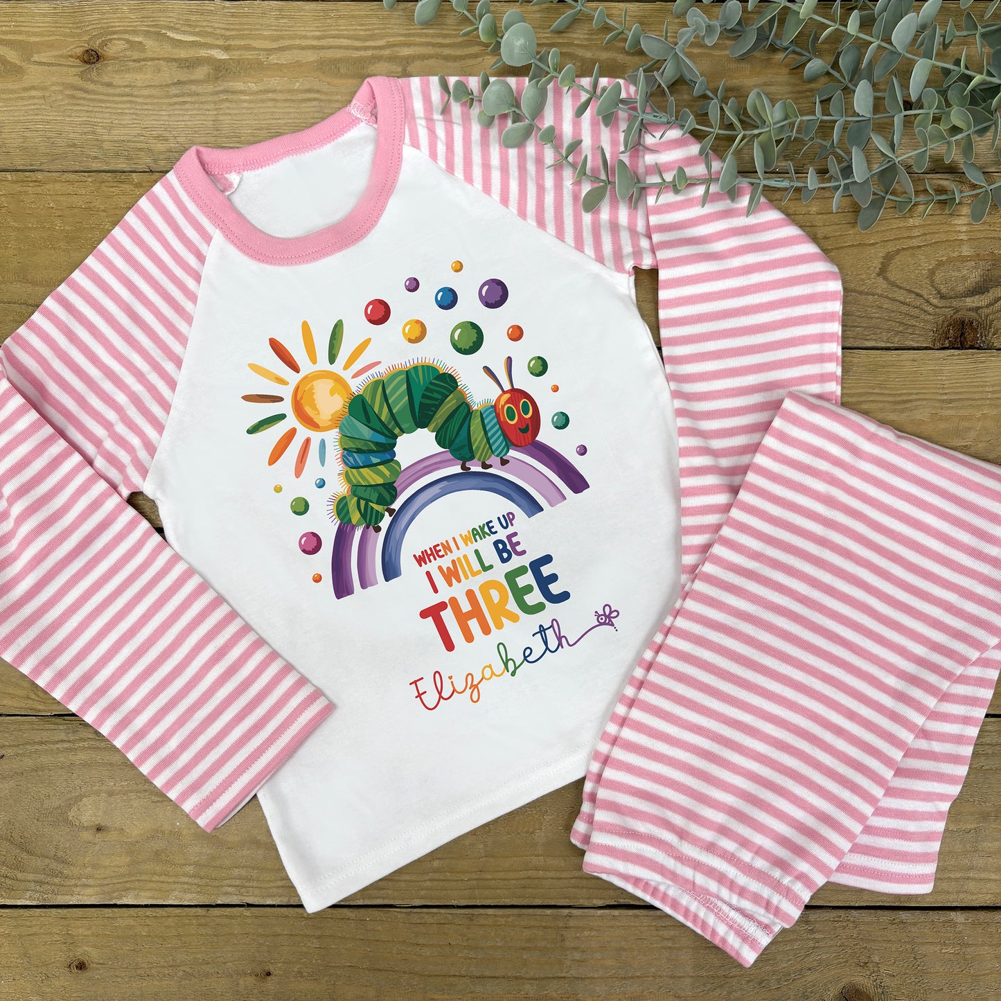 Children's Personalised Pyjamas - Hungry Caterpillar Age