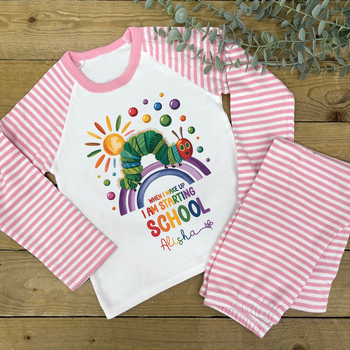 Children's Personalised Pyjamas - Hungry Caterpillar School
