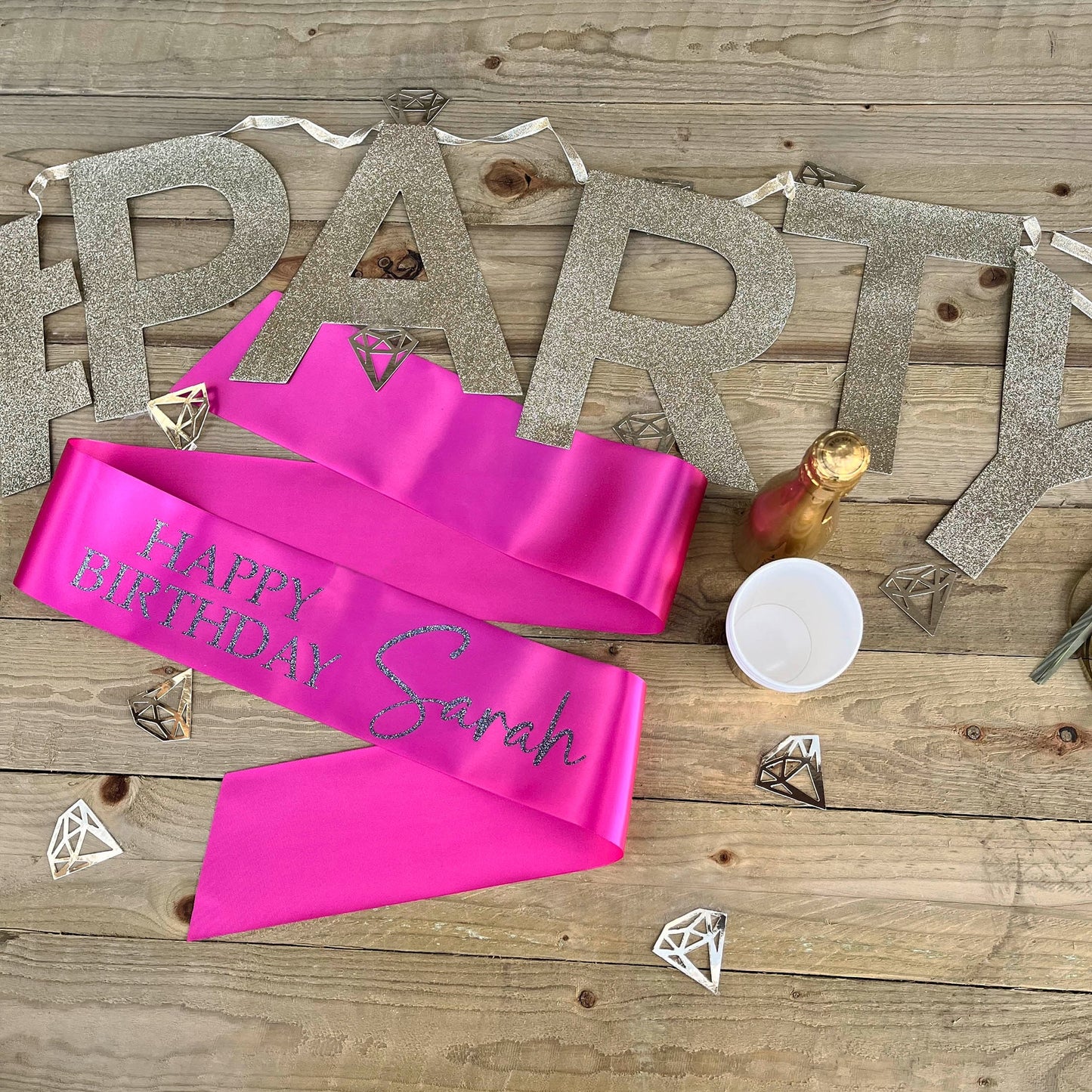 Personalised Glitter Sash - Happy Birthday