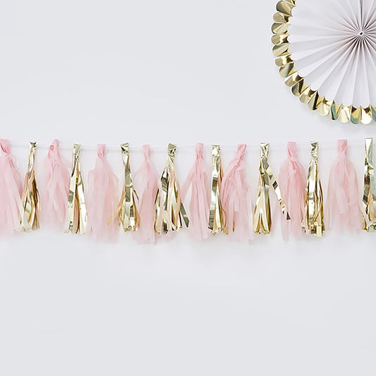 Oh Baby Pink and Gold Tassel Garland