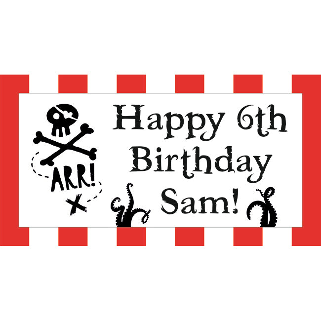 Personalised Pirate Party Banners x 2