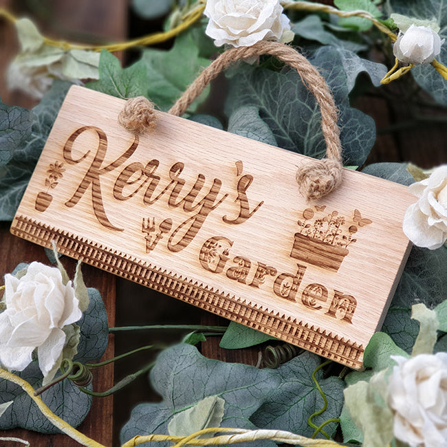 Personalised Wooden Garden Plaque