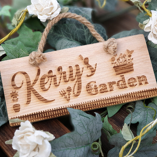 Personalised Wooden Garden Plaque